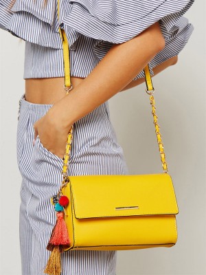 AL078*ORIGINAL ALDO TASSEL CROSSBODY BAG (YELLOW)